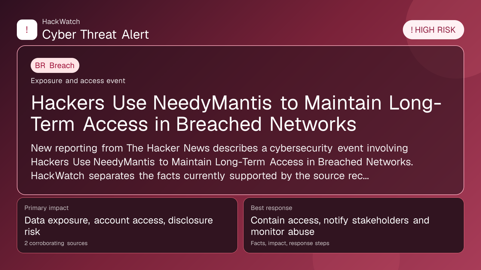Microsoft Finds New Malware Used by Hackers to Maintain Secret Access Inside Target Networks - HackWatch malware alert image