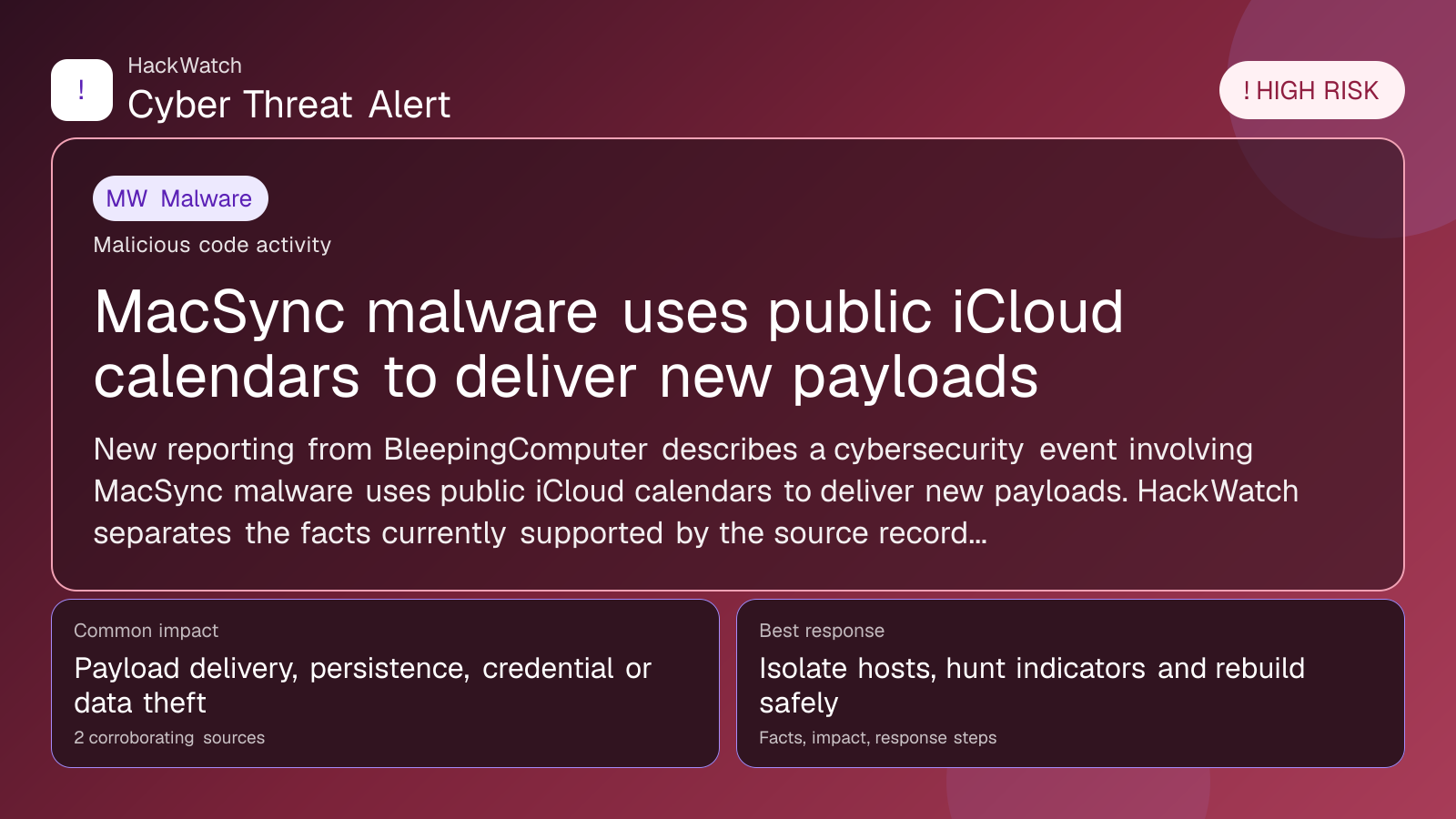 New Carbonato malware uses AI agents to hijack exposed Docker hosts - HackWatch malware alert image